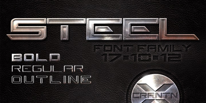 Steel Outline Font preview